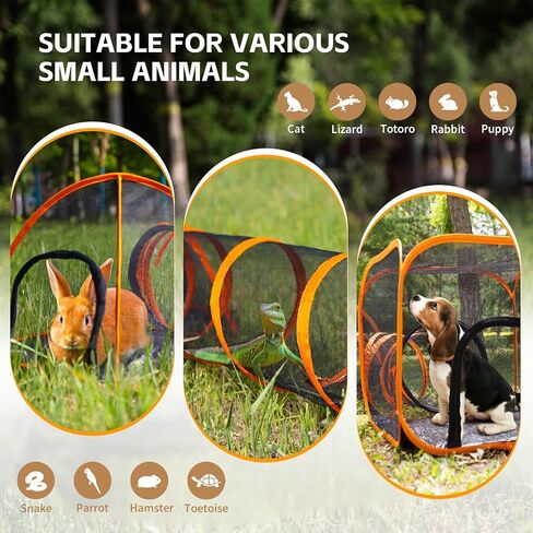 Outdoor Cat Tunnel, Pop Up Cat Tent - Outdoor Cat Playpen, Tents for Small Animals, Provides Double Fun with 2-Way Cat Playpen, Cat Tents for Outside，New in Saudi Arabia