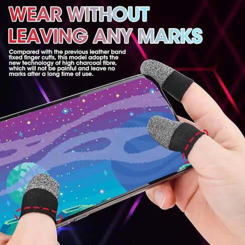 أكمام أصابع الألعاب، 12 قطعة من أكمام الأصابع لألعاب الهاتف المحمول، قفازات ألعاب بأكمام الإبهام للأيدي المتعرقة، مصنوعة من الألياف الفضية، عملية سلسة مضادة للعرق، رفيعة للغاية للألعاب المحمولة أو الأسماك in Kuwait