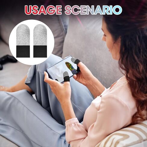 أكمام أصابع الألعاب، 12 قطعة من أكمام الأصابع لألعاب الهاتف المحمول، قفازات ألعاب بأكمام الإبهام للأيدي المتعرقة، مصنوعة من الألياف الفضية، عملية سلسة مضادة للعرق، رفيعة للغاية للألعاب المحمولة أو الأسماك in Kuwait