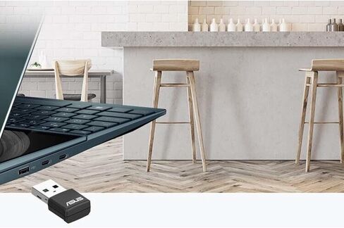 محول لاسلكي مزدوج النطاق من ASUS USB-AC53 AC1200 Nano USB ، MU-Mimo، متوافق مع Windows XP/Vista/7/8/1/10 in Kuwait