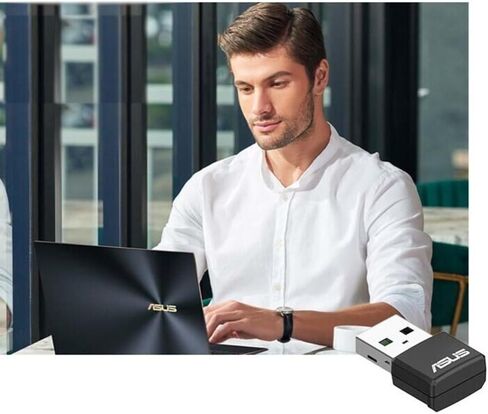 محول لاسلكي مزدوج النطاق من ASUS USB-AC53 AC1200 Nano USB ، MU-Mimo، متوافق مع Windows XP/Vista/7/8/1/10 in Kuwait