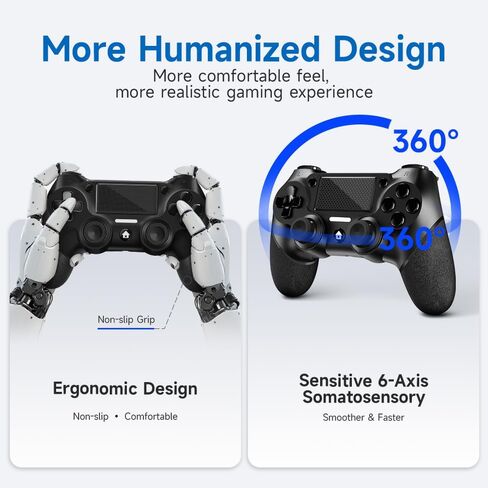 AceGamer Wireless Controller for PS4, Custom Design V2 Gamepad Joystick for PS4 with Non-Slip Grip of Both Sides and 3.5mm Audio Jack! Thumb Caps Included! (Lightning) in Saudi Arabia