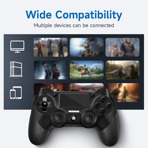 AceGamer Wireless Controller for PS4, Custom Design V2 Gamepad Joystick for PS4 with Non-Slip Grip of Both Sides and 3.5mm Audio Jack! Thumb Caps Included! (Lightning) in Saudi Arabia