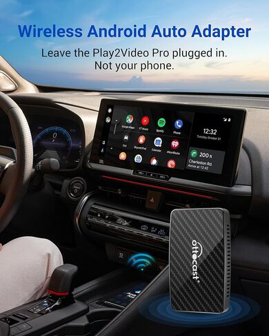 OTTOCAST Play2Video Pro - محول CarPlay Android التلقائي المدمج في YouTube/Netflix/Spotify/IPTV - يدعم بطاقة TF بسرعة 5 جيجا هرتز، اتصال تلقائي، بدون تأخير، لجميع طرازات السيارات مع CarPlay السلكية OEM in Kuwait