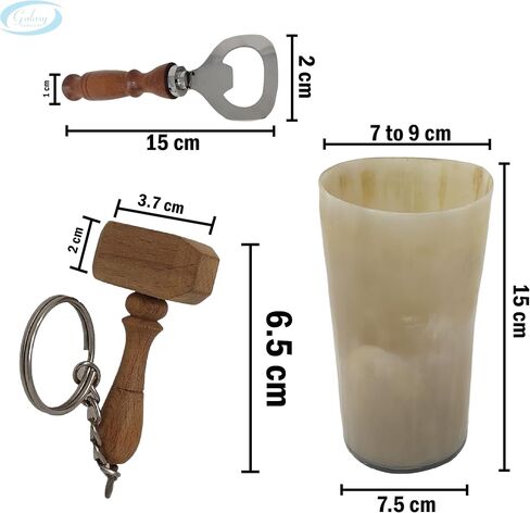 Viking Drinking OX Horn | Tankard | Mug | Cup for Ale, Beer, Mead, Wine, Shot Glass, Bottle Opener |100% Leak Free | Natural and Handmade | COMBO OFFERS (6 SHOT GLASS ENGRAVED COMBO) in Saudi Arabia
