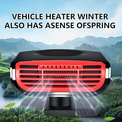 سخان سيارة محمول 150 وات، مروحة تسخين تلقائية 12 فولت تسخين سريع ومزيل الصقيع ومروحة تبريد، مزيل ضباب تلقائي وسخان قابل للدوران 180 درجة in Kuwait