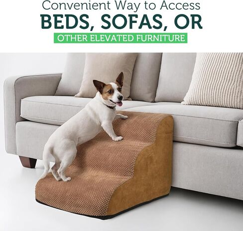 Dog Stairs for Bed - Large Folding Pet Ramp for High Beds, Furniture, Couch - Steps for Small Pets, Cats, Older Dogs, Puppies in Saudi Arabia