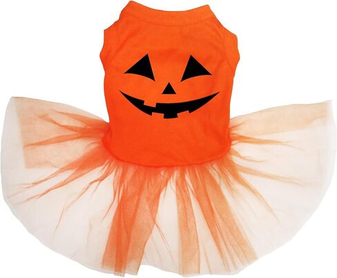 Petitebella Pumpkin Face Puppy Dog Dress (Orange/Orange, Medium) in Kuwait