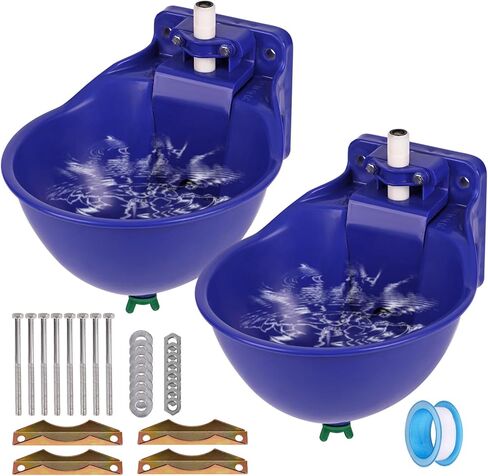 Automatic Water Trough for Livestock Dog Water Dispenser Feeder Trough Bowl for Poultry Horse Cow Cattle Goat Sheep Water (Plastic Bowl) in Saudi Arabia