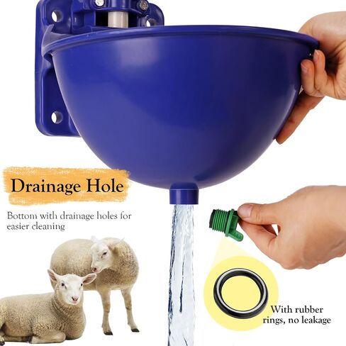 Automatic Water Trough for Livestock Dog Water Dispenser Feeder Trough Bowl for Poultry Horse Cow Cattle Goat Sheep Water (Plastic Bowl) in Saudi Arabia