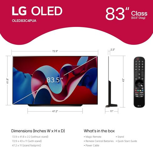 LG 42-Inch Class OLED evo C4 Series Smart TV 4K Processor Flat Screen with Magic Remote AI-Powered with Alexa Built-in (OLED42C4PUA, 2024) (Renewed) in Saudi Arabia