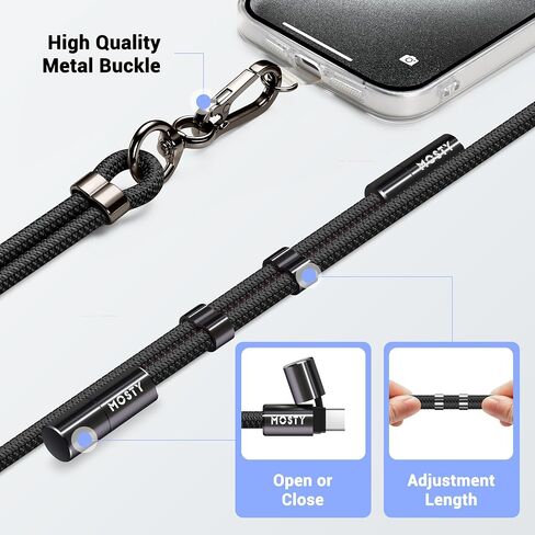 MOSTY Phone Lanyard Crossbody Built-in USB C to USB C Cable,iPhone Charging Lanyard,iPhone Lanyard Anti Theft for iPhone 15 in Saudi Arabia