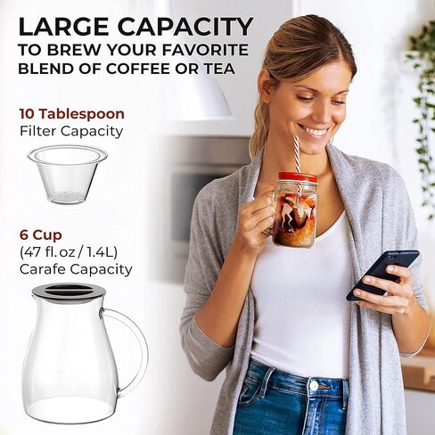 مولر QuickBrew ماكينة تحضير القهوة والشاي الباردة الناعمة، 47 أونصة in Kuwait