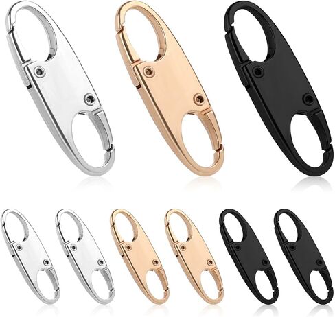 Dimeho 9PCS Double Small Carabiner Clips Zipper Clip Theft Deterrent Replacement Small Snap Hook Zipper Clip for Backpacks Traveling Camping Outdoor Sports(Black/Silver/Gold in Saudi Arabia