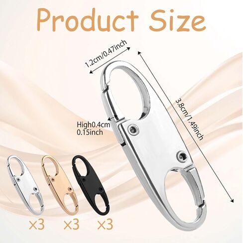 Dimeho 9PCS Double Small Carabiner Clips Zipper Clip Theft Deterrent Replacement Small Snap Hook Zipper Clip for Backpacks Traveling Camping Outdoor Sports(Black/Silver/Gold in Saudi Arabia