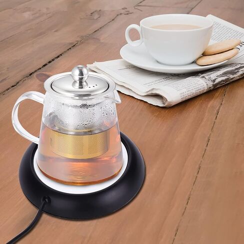 Zerodis USB Wood Grain Cup Warmer Heat Beverage Mug Mat Home Office Desktop Heated Coffee Tea Mug Pad(Black) in Saudi Arabia