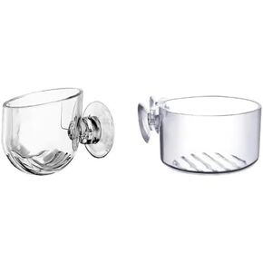 2 Pcs Aquarium Plant Pot, Glass Fish Tank Plants Holder Aquarium Planter, Aquarium Decoration Plants Cup with Suction Cups for Fish Tank Ornament Aquarium Décor, Plastic Plants in Kuwait
