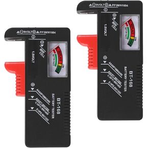 2Pack of BT-168 Battery Tester, Universal Battery Tester, Small Battery Tester for Household Battery, Suitable for AAA AA C D 9V 1.5V Button Battery