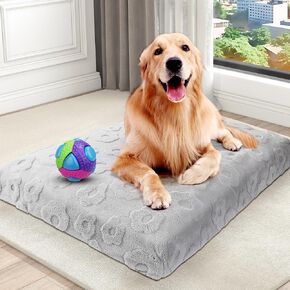 سرير كلب مقاس XL، سرير كلب لتقويم العظام للكلاب الكبيرة جدًا، سرير قفص للكلاب قابل للغسل ومقاوم للماء مع رغوة قفص البيض وإسفنج ذو ذاكرة ممزق، سرير كلب كبير جدًا لطيف (رمادي، (41 × 28 × 4 بوصة)) in Kuwait