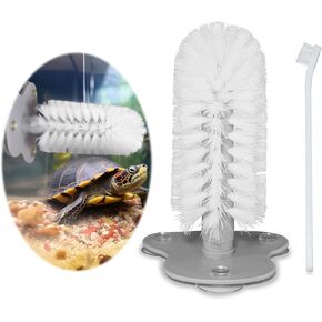 Turtle Brush with Suction Cup, Three High Suction Power Suction Cup Turtle Shell Cleaning Brush, Aquatic Turtle Tank Accessories Tortoise Supplies