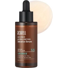 ACWELL Licorice pH Balancing Advanced Facial Serum Ampoule 1.01 fl.oz. - Radiance and Dark Spot care Face Serum for Dull Skin, Reduces Acne and Blemishes, Minimizes Fine Lines, Healthy Glow Skin