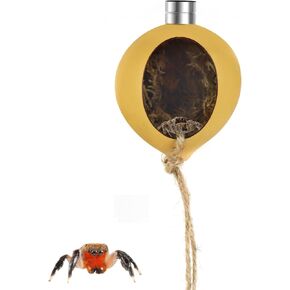 NANEEZOO Jumping Spider Hide, Magnetic Jumping Spider Habitat Made of Natural Gourd, Handmade Spider Hideout Enclosure Accessories, Cute Decoration for Jumping Spider Enclosure