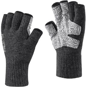 Palmyth Wool Fingerless Fishing Gloves - Warm for Men & Women: Cold Weather Fly Fishing, Ice Fishing, Photography & Hunting