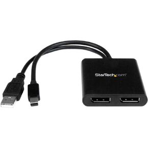 StarTech MSTMDP122DP MST Hub - Mini DisplayPort to 2X DisplayPort - Multi Stream Transport Hub - mDP 1.2 to DP - DisplayPort - USB