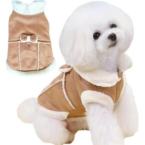 Jecikelon Bowtie Dog Cold Weather Coat Fleece Lining Warm Pet Puppy Turtleneck Dogs Winter Coats for Small Dogs Jacket with D-Ring Leash (X-Small, Pink)