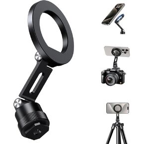 elitehood Magnetic Phone Tripod Mount for Magsafe, Aluminum iPhone Tripod Mount Adapter with 1/4" Screw, Cold Shoe Phone Mount for Camera, Magsafe Tripod Mount for 16/15/14/13 Series
