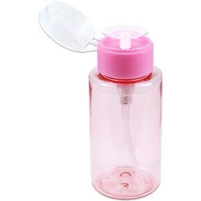 10oz PANA Clear Push-Down Dispenser Bottle - 1 Bottle - Empty Refillable Pump Bottle for Nail Polish Remover Liquid Lotion Cream