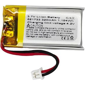 DC 3.7V 320mAh 621733 Rechargeable Lithium Battery for Sony WF-C500,WF-XB700，WF-H800，WF-SP800N，WF-1000XM4 Headphone case and WH-CH500,WH-CH510 Headphone Battery Replacement