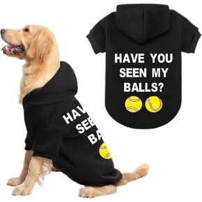 هل رأيت My Balls Dog Cat Hoodie: سترات مضحكة للكلاب والقطط بغطاء للرأس مطبوع عليها حروف للحيوانات الأليفة للكلاب الأليفة الصغيرة والمتوسطة (أسود، مقاس XL)