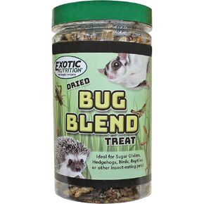 Bug Blend - Healthy High-Protein Dried Insect Treat - Crickets, Mealworms, Grasshoppers - Sugar Gliders, Hedgehogs, Squirrels, Chickens, Skunks, Opossums, Marmosets, Parrots, Birds (1.71 oz.)