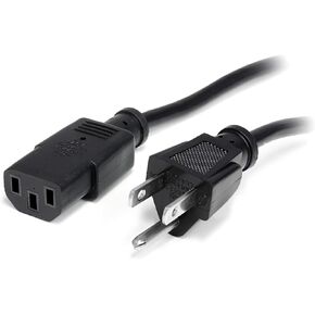 StarTech.com 3ft (1m) Computer Power Cord, NEMA 5-15P to C13, 10A 125V, 18AWG, Black Replacement AC Power Cord, Printer Power Cord, PC Power Supply Cable, Monitor Power Cable - UL Listed (PXT101_3)