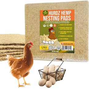Nesting Pads for Chicken Coop 13"x13-100% Natural, Super Absorbent & Odor Control, Biodegradable Chicken Nesting Pads - Ideal for Nesting Boxes for Chickens - Durable Nesting Box Pads