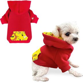 Dog Hoodie - French Bulldog Clothes, Dog Apparel & Accessories - Cotton Pet Clothes for Dogs with Pocket - Breathable and Skin-Friendly Sweatshirt for Small Dog Breeds (Medium)