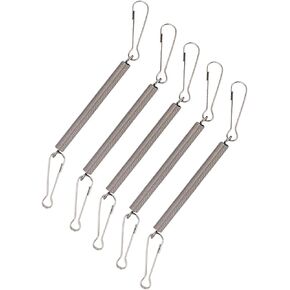 Silver 5Pcs Spring with 2 Clips Used Singly or in Combination to Hold Rabbit Water Dispenser Drinking Bottle for Small Animals Feeding and Watering Supplies