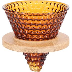 Glass Coffee Dripper, Pour Over Coffee Dripper, Coffee Pot Filter Reusable Glass Coffee Dripper Funnel Kettle Brewer Accessories(brown)