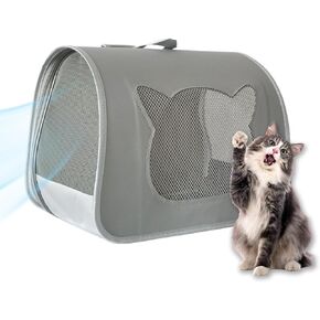 Cat Backpack Carrier, Small Dog Traveler Carrier Backpack for Medium Large Cats, Foldable Ventilated Backpack with Thick Shoulder Strap, Airline Approved, Hiking (12lb) (Green)