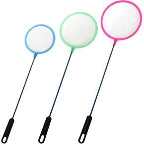 Mini Brine Shrimp Net Aquarium Fish Net Random Color Fish Nets for Fish Tanks for All Fish (Large, Small and Medium Hole Round Fishing Color Random) 3PCS