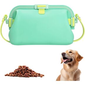 Silicone Dog Treat Pouch,Treat Pouches for Pet Training,Portable Snack Bag,Tote Bag，Convenient Carabiner Closure and Waist Clip to Avoid Spilling (Pink)