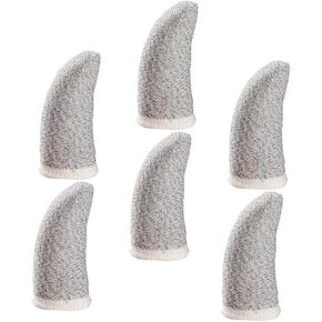 6pcs Game Finger Cot Mobile Finger Sleeve Thumb Protector Touchscreen Gloves Mobile Controller Silver Accessories Gaming Thumb Cell Phone White Silver Fiber Protective Film