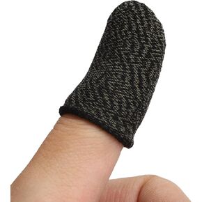 Reusable Mobile Phone Finger Sleeves, Gaming Controller Thumb Guard, Sweat Proof Thumb Cover for Touch Screen(Black)