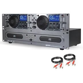 Gemini Sound CDX-2250i ثنائي الحامل قابل للتركيب والتحكم في درجة الصوت الاحترافية DJ معدات الوسائط المتعددة مشغل وسائط CD مع أقراص صوتية CD وCD-R وMP3 متوافقة مع مدخل USB