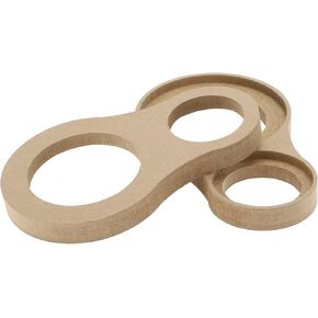 2 Pcs Universal Speaker Spacer Ring Adator Dual Rings Waterproof for 2" for 4" Speaker Mounting Spacer Bracket Ring Brown Wood