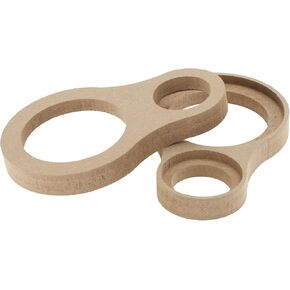 2 Pcs Universal Speaker Spacer Ring Adator Dual Rings Waterproof for 1" for 3" Speaker Mounting Spacer Bracket Ring Brown Wood