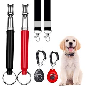 6 عبوات من صفارات الكلاب بالموجات فوق الصوتية، صفارة كلب صامتة بالموجات فوق الصوتية مع حبل احترافي لاستدعاء الكلاب وإيقاف نباح الكلاب، صفارة تدريب للكلاب، مع حبل حزام أسود وجهاز نقر (أسود + أحمر) in Kuwait