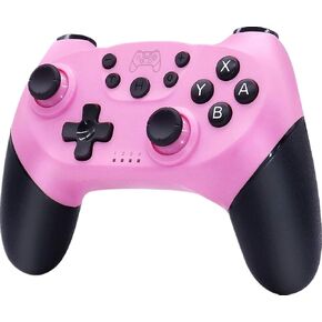 Rzzhgzq [2022 Newest Version] Wireless Controller for Switch/Switch Lite,Pink Switch Pro Controller Gamepad Joypad Remote with Gyro Axis, Turbo and Adjustable Dual Shock Wireless Controller for Girl