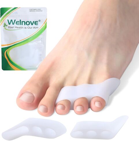 Welnove Gel Pinky Toe Separators - 8 Pack Pinky Toe Spacers, Bunion Cushions Pads for Women＆Men, Silicone Little Toe Protectors for Preventing Rubbing & Relieve Pressure(Beige) in Saudi Arabia